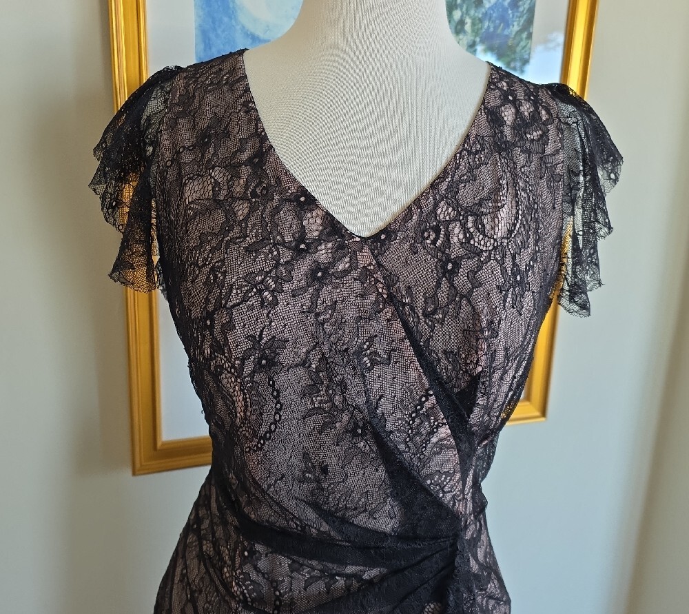 💙Yoana Baraschi Black Lace Overlay Dress - Picture 3 of 15